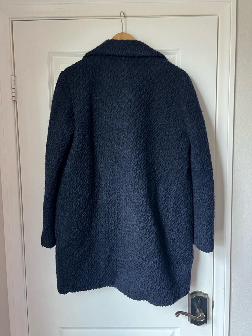 Cole Haan Textured Wool Blend Cocoon Coat Oversized Minimalist - Picture 10 of 11